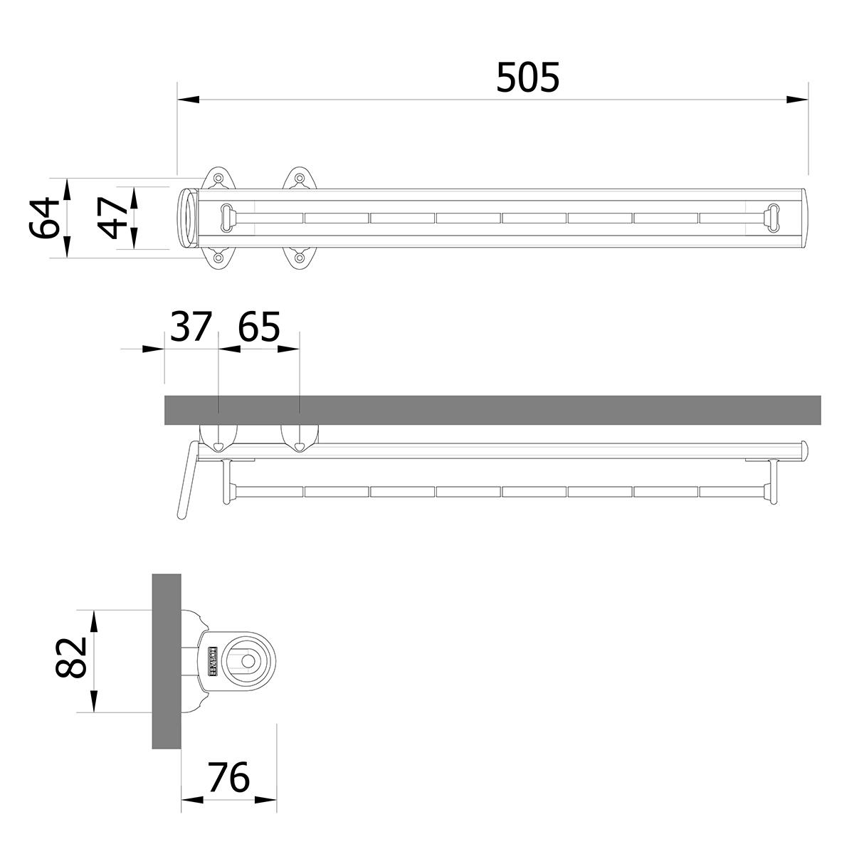 Pull-out scarf rack - white-bright aluminium 2